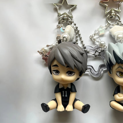 Karasuno High School Volleyball Club Sitting Charms, Handmade Y2K Accessories, Unique Anime Collectibles, Perfect Gift for Fans