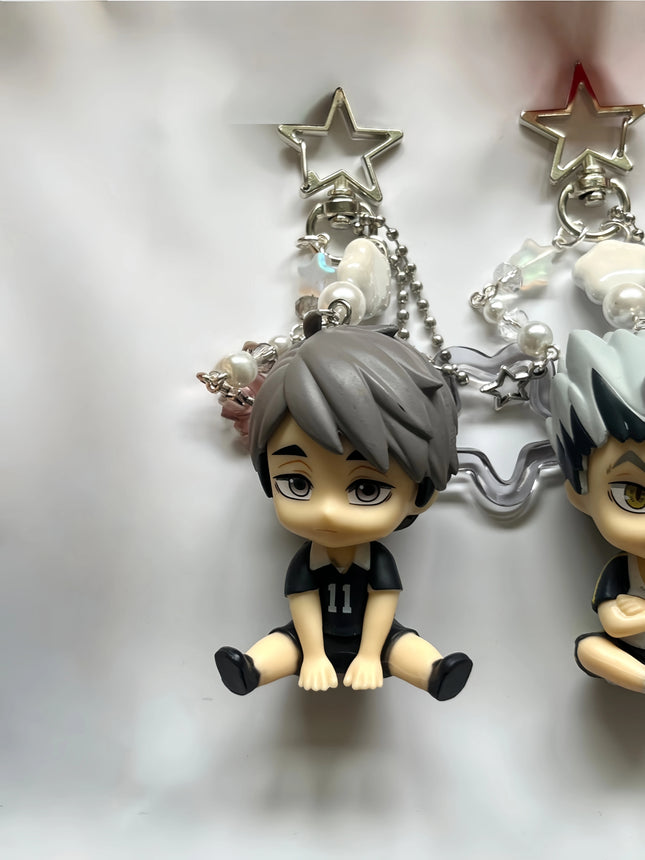 Karasuno High School Volleyball Club Sitting Charms, Handmade Y2K Accessories, Unique Anime Collectibles, Perfect Gift for Fans