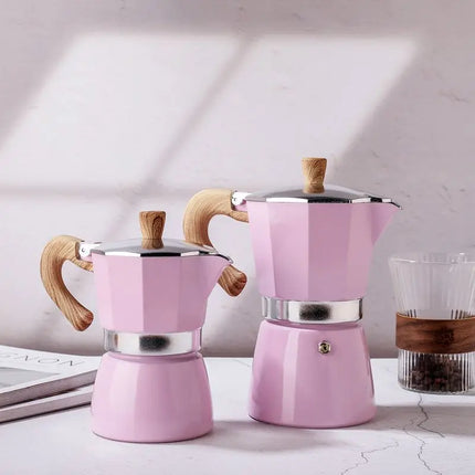 Custom Logo Moka Pot 3-cup Stovetop Espresso Maker Elegant Coffee & Tea Set