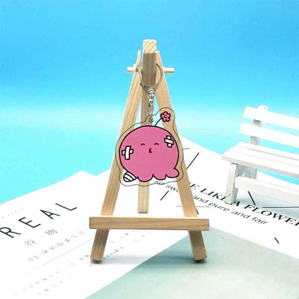 Anime Takopi’s Original Sin Cosplay Keychain Kawaii Pink Octopus Acrylic Pendant Key Chain Keyring Bag Accessories Prop Gift