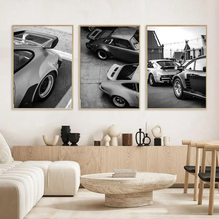 Black and White Luxury Car Vehicle Poster Modern and Elegant Wall Stickers for Home Decor Living Room Dormitory Wall Art
