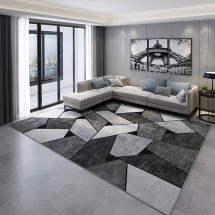 Nordic Marble Geometry Carpets for Living Room Light Luxury Large Area Home Decor Rugs Bedroom Non-slip Soft Floor Mats Washable