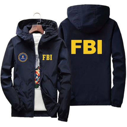 2025New Men's Jacket High Quality FBI Printed Outdoor Sports Jacket Spring Hooded Windproof Fashion Casual Brand Sports Jacket