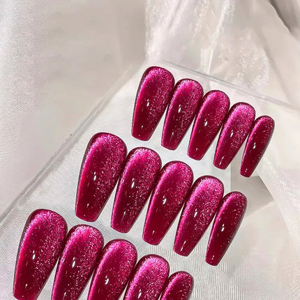 10ml Flamingo Red Magnetic Cat eye Gel Gemstone Glitter Cat Eye Gel Polish Semi-permanent UV LED Cateye Nail Varnish Manicure#GY