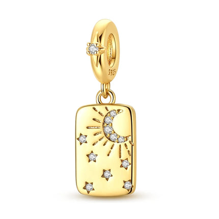 Gold Color Charms 925 Sterling Silver Original Golden Safety Chain Round Spacer Clip Charm DIY Jewelry For Women Bracelet Gift