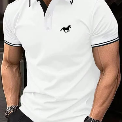 New Men's T-shirt Classic Short sleeved Polo Shirt Summer Top Casual T-shirt Button Lapel Super Large S-3XL Casual Polo Shirt