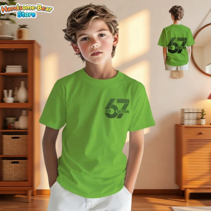 6 7 Six Seven Meme Colorful Design T-Shirt for Kids Chaotic Humor Y2k Game Saying Tee Funny Gifts Boy Top Fashion Kids Clothes