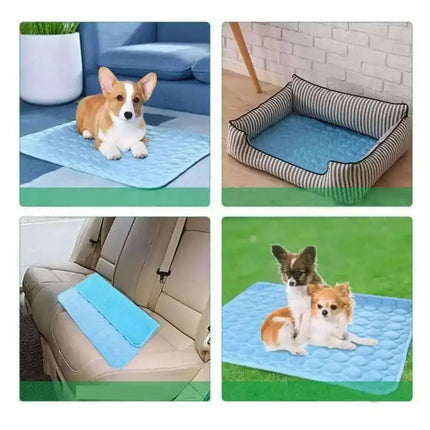 Summer Cooling Cat Mat Pad Mat for Dogs Cat Ice Silk Blanket Sofa Breathable Pet Dog Bed Summer Washable for Small Large Dog Cat