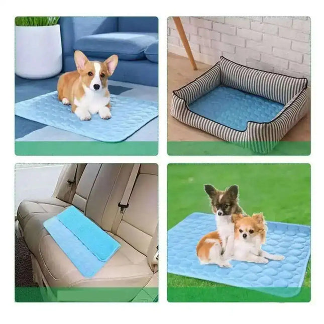Summer Cooling Cat Mat Pad Mat for Dogs Cat Ice Silk Blanket Sofa Breathable Pet Dog Bed Summer Washable for Small Large Dog Cat