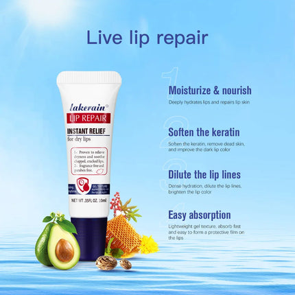 2pcs/Lot Lip Repair Gel Moisturizing Instant Relief For Dry Lips Liquid Lip Balm Paraben Free Lip Care Product Reduce Lips Line