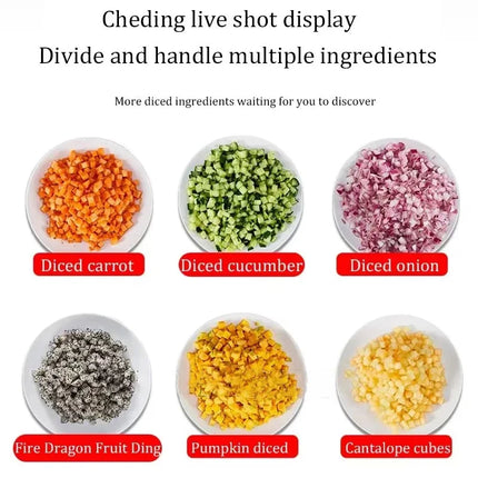 Multifunctional Vegetable Cutter Fruit and Vegetable Slicer Commercial Household Cube Cutting Stainless Steel Food Processor
