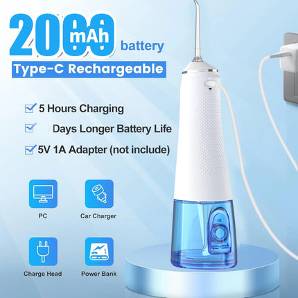 Water Dental Flosser for Teeth 2026 Upgraded Portable Oral Irrigator 300ML 3 Jet Tips Rechargeable Tooth Flosser irrigador bucal