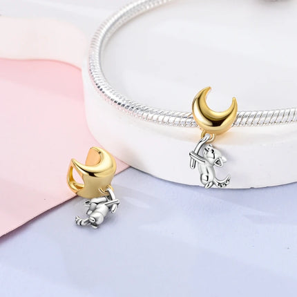 Original Charms Beads 925 Sterling Silver Golden Leopard Firefly Butterfly Hot Air Balloon Beads Fit DIY Bracelet Fine Jewelry