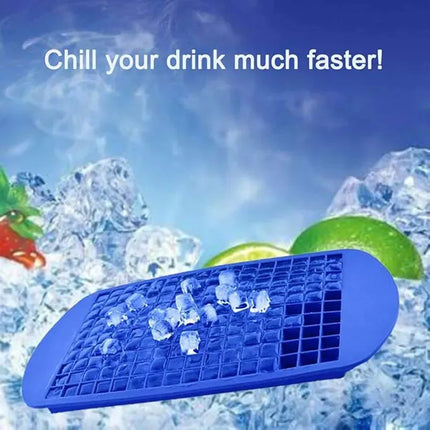 Silicone Ice Cream Tools 160 Grid Mini Foldable Space Saving Silicone Ice Tray Ice Mold For Whiskey Cocktail Ice Making