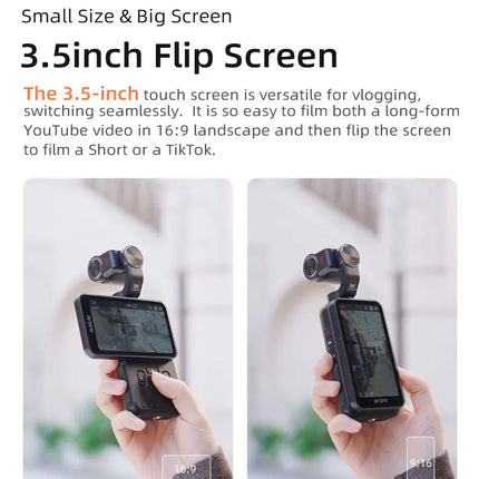 ORDRO M5 5K Vlogging Camera with 3-Axis Gimbal Stabilizer, 56MP Camcorder, IR Night Vision, 3.5" Touch Screen Video Camera