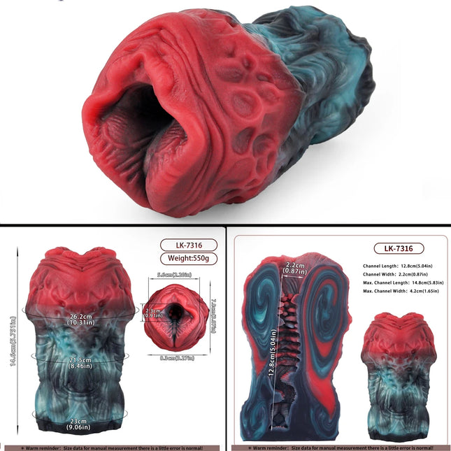 FAAK Purple Red Fantasy Monster Pocket Pussy Stroker Silicone Male Masturbator Dragon Onaholer Buttock Anal Sex Toys For Men