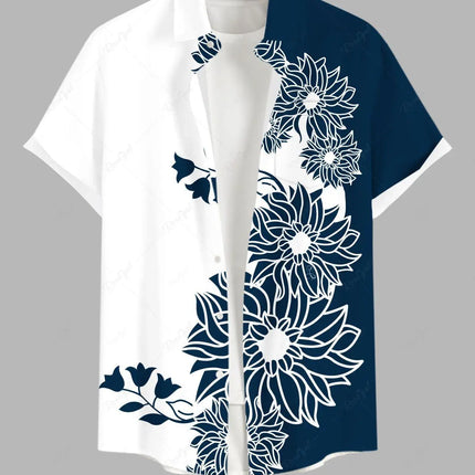 Summer Plus Size Men's Shirt 3D Prints Hawaiian Shirts Button Up Beach Vacation Shirts Short Sleeve Shirts Casual Shirts For Men