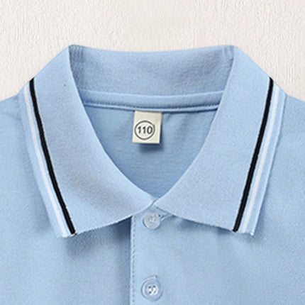 Kids T-Shirt Baby Boy Toddler Polo Shirts Children Clothing Short Sleeve Cute Striped White Blue Summer Tops School Uniform