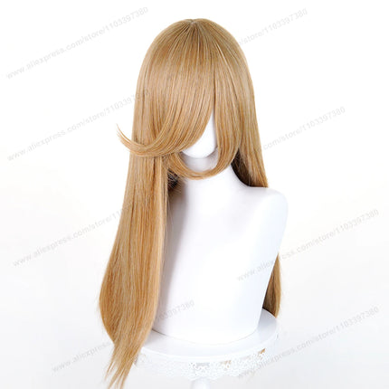 60cm Long Straight Cosplay Synthetic Wig With Bangs Golden Yellow Green Blonde Purple Heat Resistant Hair Anime Wigs + Wig Cap