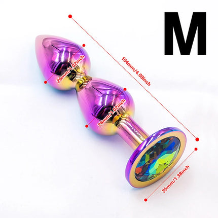 Aluminum Alloy Anal Plug Gem Base Butt Plug Anal Massage Dilatancy Toys Adult Masturbation Sexual Wellness G-Point Massage