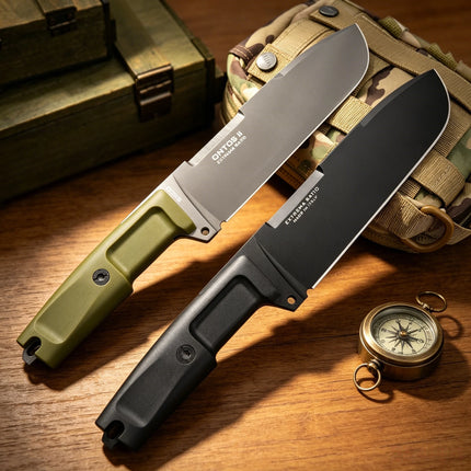 ONTOS II - High-Strength Camping Emergency Outdoor Knife, Made of N690 Steel, Compact Fixed Blade Fruit Knife