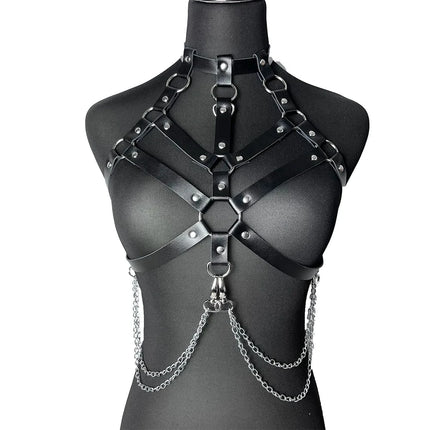 Women Sexy Chest Harness Leather Bondage Lingerie Erotic Body Belt Mature Suspenders Garter Belt Bdsm Fetish Underwear Accessory