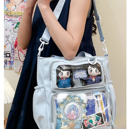 New Y2K Sweet Girl's Ulzzang Ita Bag Large-capacity Crossbody Bag Japanese Comic Exhibition Single Shoulder Bag with Insert