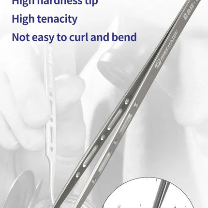 MECHANIC Extra Hard Anti-Magnetic Tweezer Stainless Steel Bent Pointed for Phone PCB Motherboard Soldering Repair Tweezers Tool