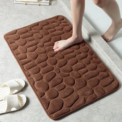 Tapis de bain antidérapant effet pavé Absorption d'eau Lavable Tapis de sol de baignoire Paillasson de douche Décoration de salle de bain