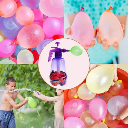 New Portable Air Water Bomb Balloon Pump With Balloons For Kids Party Outdoor Toy Balloons (Pump and Balloons Random Color)