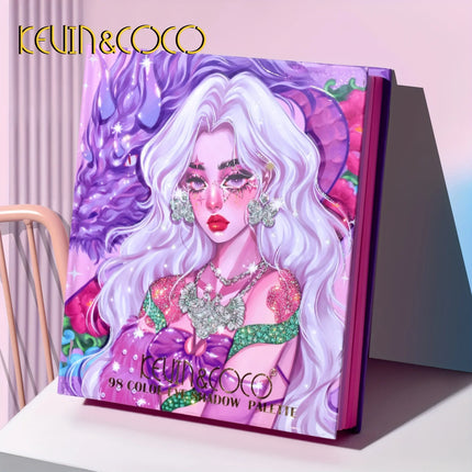 KEVIN&COCO98-colorFlip Book Eyeshadow Palette Matte PearlBlush ContourHighlighter EarthyColor Multi-functional Facial Makeup Set