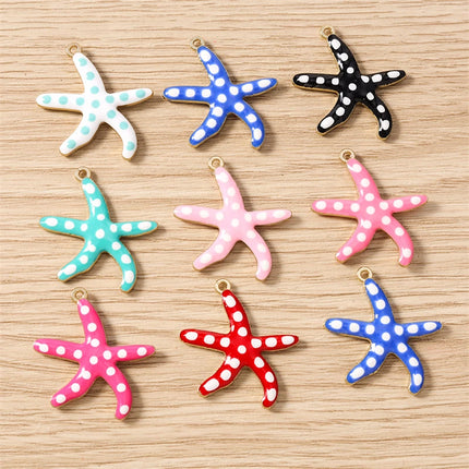 10pcs Cute Mix Marine Life Charms Enamel Starfish Lobster Crab Charms Pendants for Jewelry Making Necklaces Earrings DIY Gifts