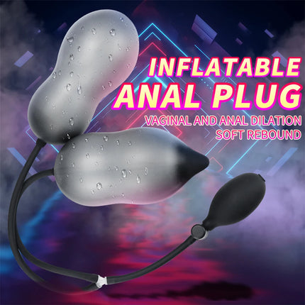 2 IN 1 Inflatable Anal Plug Expandable Dildo Pump Butt Plug Anal Dilator Bdsm Sex Toy Gay Prostate Massage For Anus Enlargement