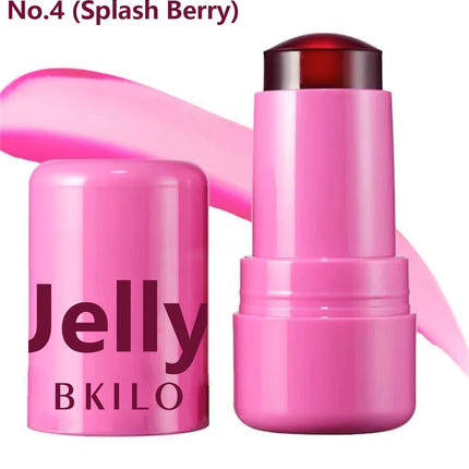 4 Colors Jelly Blush Stick Lip Balm Eyeshadow 3-in-1 Multi-Use Matte Blush Moisturize Brighten Lip Gloss Multi-Use Blush Makeup