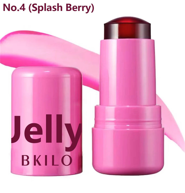 4 Colors Jelly Blush Stick Lip Balm Eyeshadow 3-in-1 Multi-Use Matte Blush Moisturize Brighten Lip Gloss Multi-Use Blush Makeup