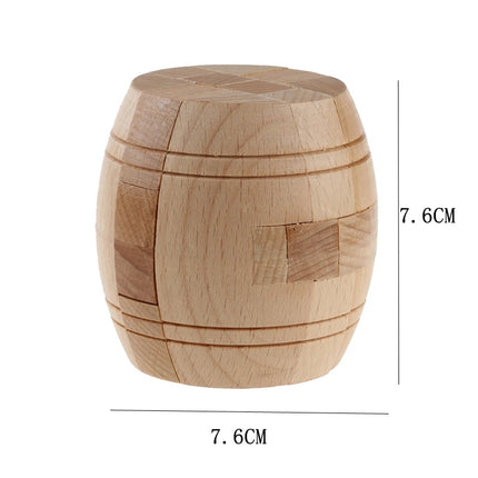 Wooden Barrel Puzzle Assembly & Disentanglement Puzzles Luban Lock Brain Teasers for Adults And Kids High Difficulty IQ Test