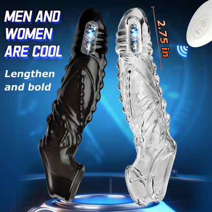 Wireless Vibrating Condoms Enlargement Delay For Men Reusable Dildo Vibrator Penis Ring Sleeve Adult Sex Toy Sex Product 2024
