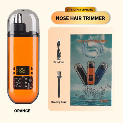 USB Rechargeable Electric Nose Ear Trimmer - 150mAh Li-Polymer Battery,Fast Charge,Compact & Portable Clipper for Men's Grooming