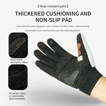 Tactical Gear Touch Screen Cycling Gloves Thermal Warm Windproof Full Finger Waterproof Bicycle Road Bike Gloves For Men Women