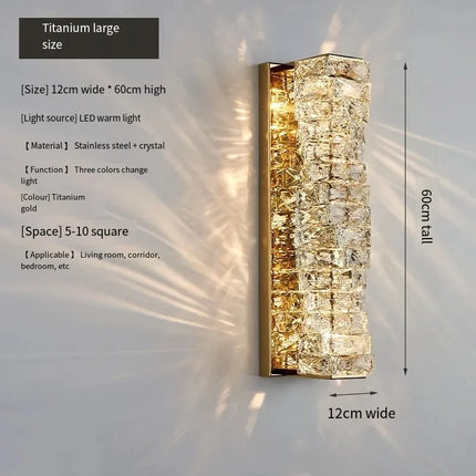 Luxury Crystal Wall Lamp Modern LED Sconce Chrome Gold Mirror Wall Light For Living Room Bedroom Aisle Indoor Decor Vanity Light