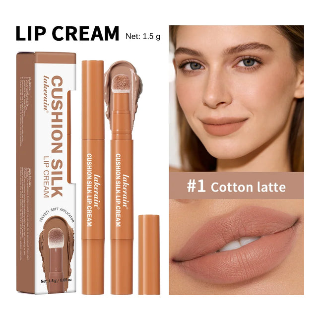 Lakerain Matte Blush Rotating Lipstick Multi-functional Lip Mud for Lips and Cheeks Long-lasting Waterproof Velvet Lip Gloss