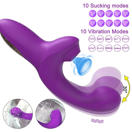 Powerful G Spot Vibrator 20 Speeds Clitoris Sucking Vacuum Stimulator Dildo Female Masturbator Finger Massager Sex Toy For Women