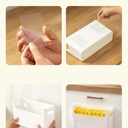 WORTHBUY Wall Mounted Punch Free Self Adhesive Storage Rack Holder Cabinet Door Plastic Organizer Shelf Kitchen Accessories