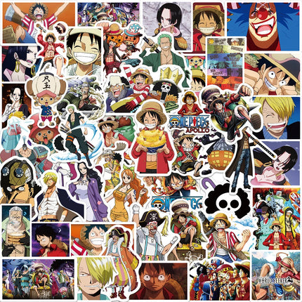 50/100pcs Japan One Piece Anime Stickers Cartoon Decals DIY Skateboard Car Laptop Motorcycle Waterproof Cool Sticker Classic Toy