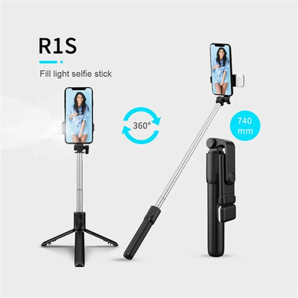 Bluetooth Selfie Stick Retractable 360 Rotation Portable Selfie Stick Multi-functional Mini Tripods with Wireless Remote Shutter