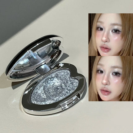 Pearlescent Blue Metallic Eyeshadow Palette Punk Smoky Purple Mashed Potato Waterproof Shimmer Glitter Heart-shaped Eye Shadow