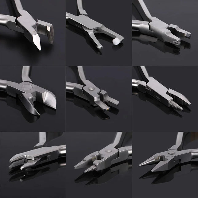 Dental Orthodontic Instruments Lingual Wire NiTi Cinch Back Plier Needle Holder End Cutting Pliers for Braces Adjustment Repair