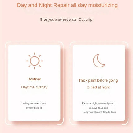 Transparent Honey Lip Oil Long-Lasting Moisturizing Lip Gloss Blam Fades Lip Lines Lipgloss with Big Brush Head Peach Milk Taste