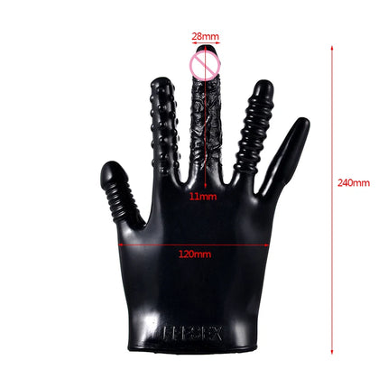 Vibrating Finger Gloves G-spot Clitoris Stimulator Real Penis Dildo Vibrator Glove Sex Toys for Woman Sex Games Intimate Toys