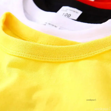 Autumn Spring Cotton Children T-shirt Boys Girls Tees Long Sleeve White Shirt Kids Tops Baby Clothes Solid Black Blue Yellow